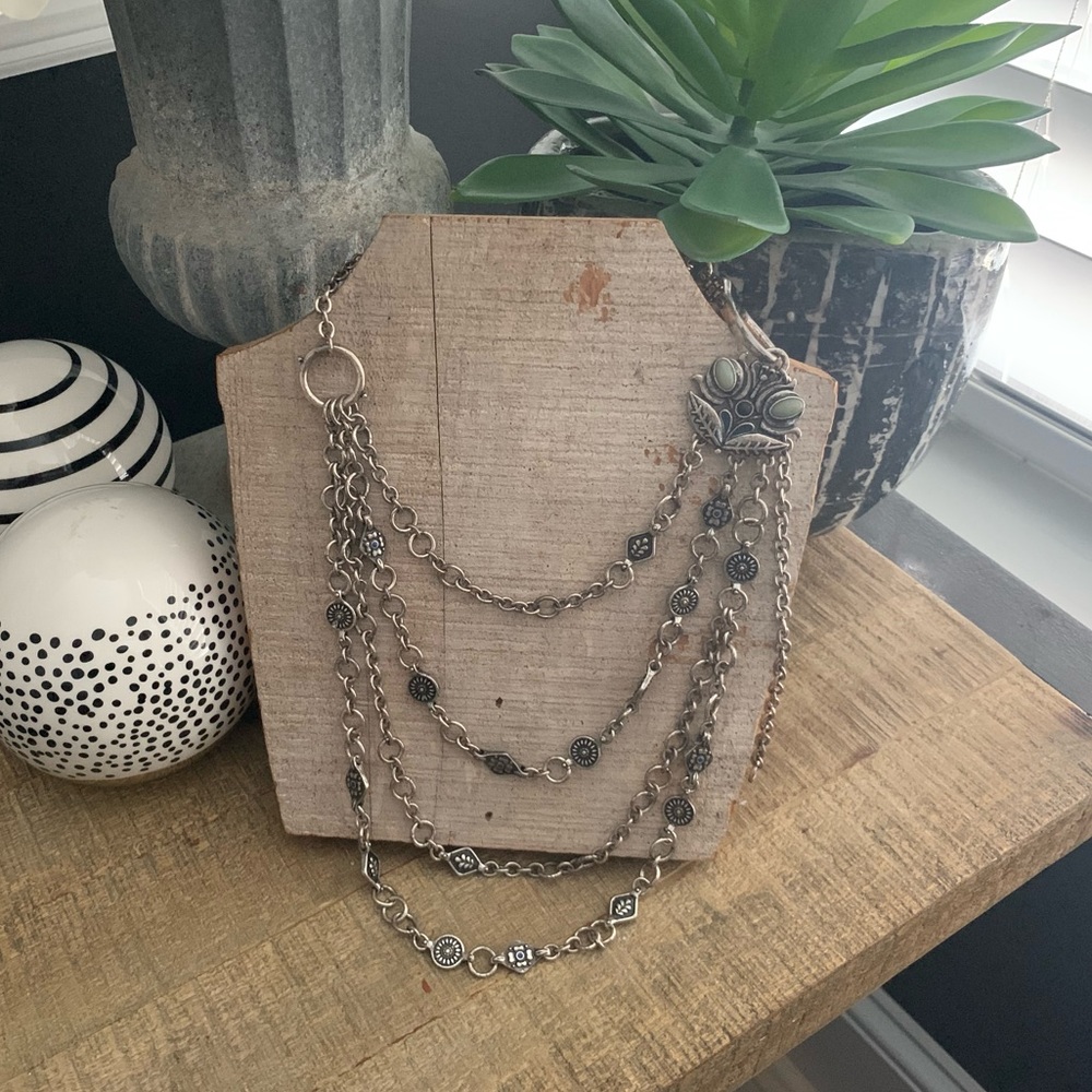 🍀Lucky Brand🍀Silver Multi Strand Necklace